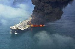 Oil tanker on fire off Dubai port after collision